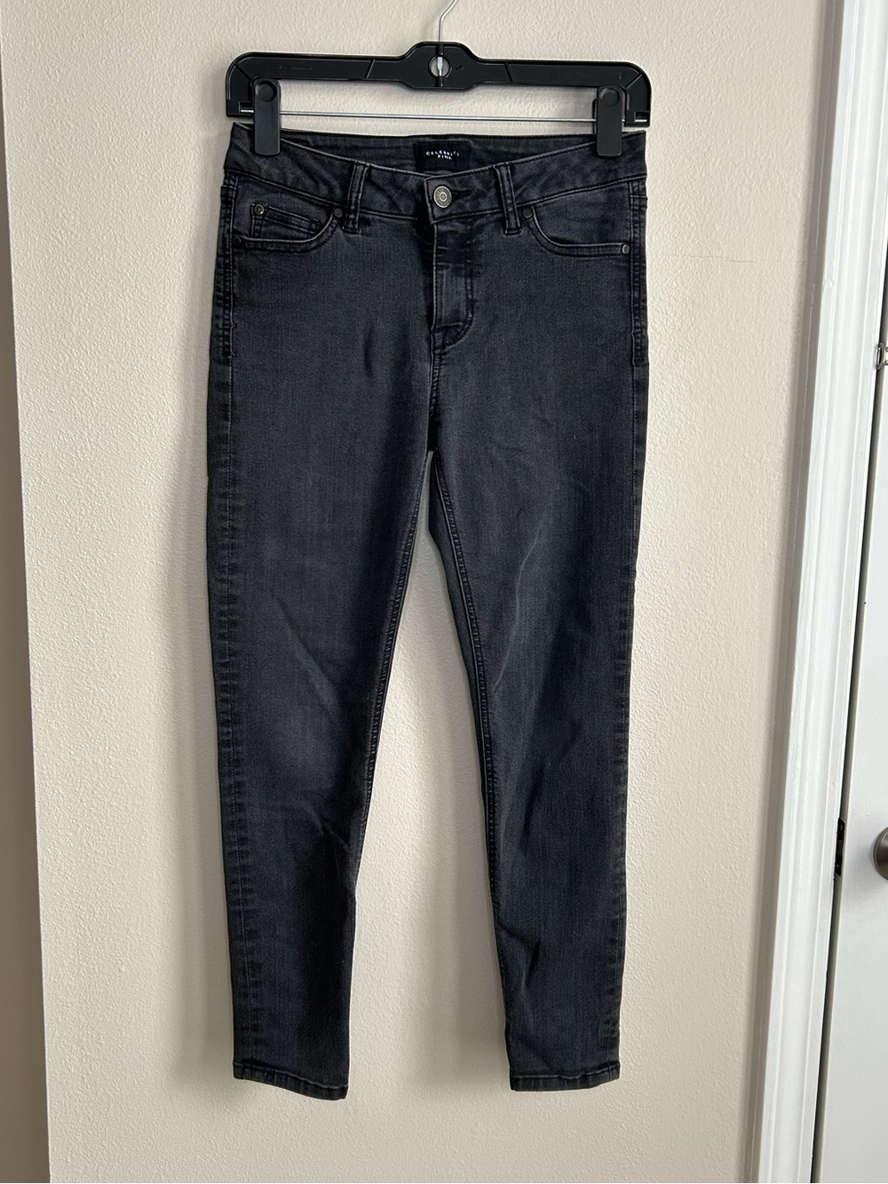 Celebrity Pink Mid Rise Ankle Skinny Denim Jeans Black Size 5 27
